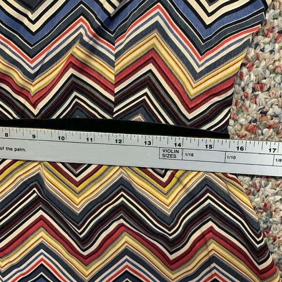 Molly Braken Multicolor Striped Chevron Print 3/4 Sleeve Fit & Flare Dress Sz M - Picture 12 of 13